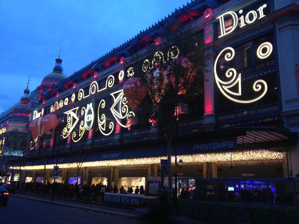 Au Printemps Christmas lights