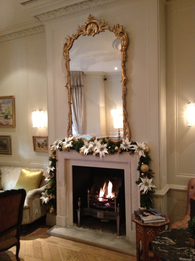 A fireplace adds to the cozy feel