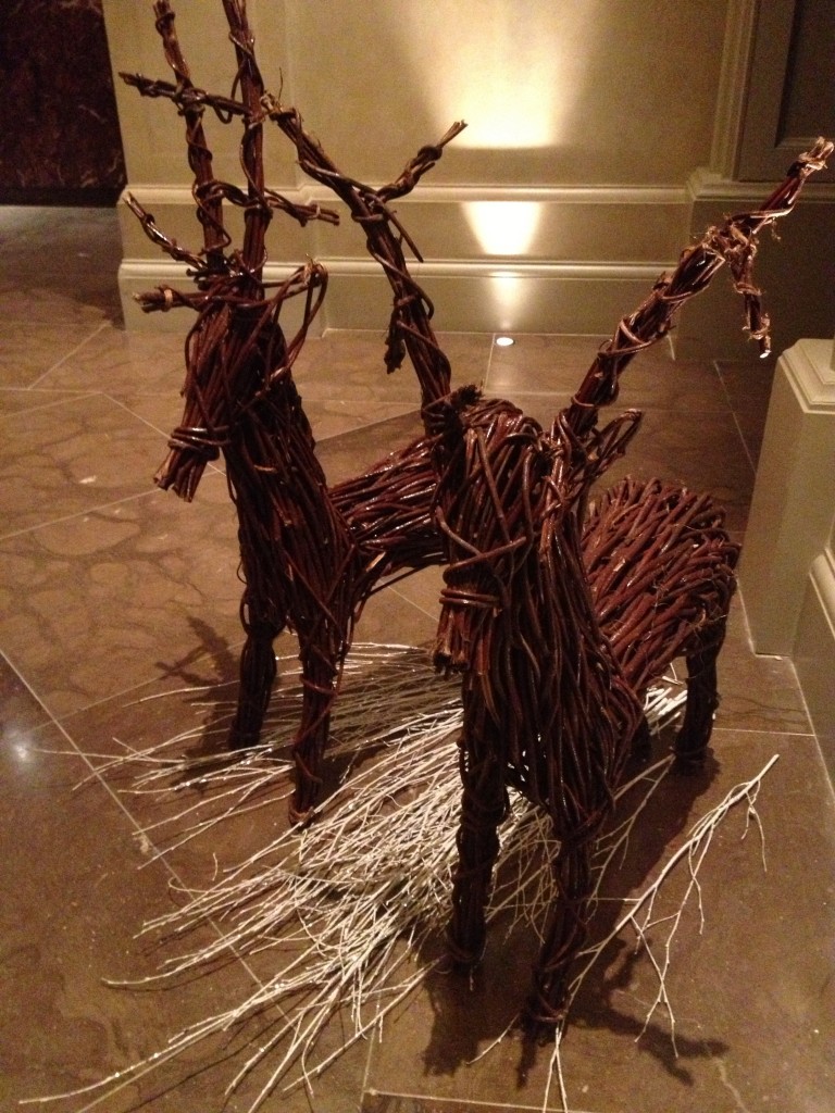 Adorable wooden reindeer greeted me - loved this nod to the Christmas holiday.